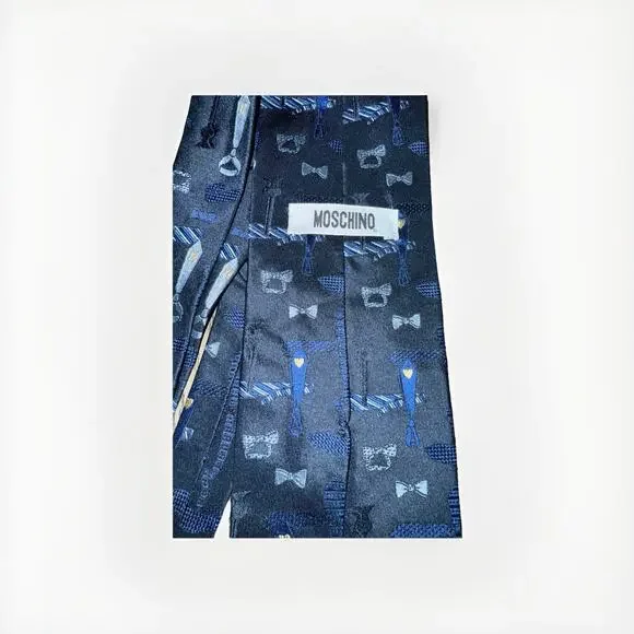 VINTAGE MOSCHINO SILK TIE All Over Tie Pattern MOSCHINO MADE IN ITALY - Picture 4 of 5